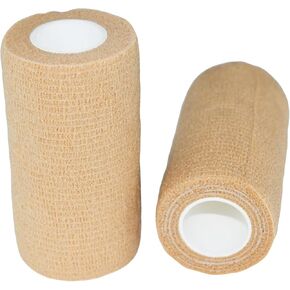 Self Adhesive Bandage Wrap 4 inch Wide, 2 Rolls Vet Wrap, 4"x 5 Yard Cohesive Tape