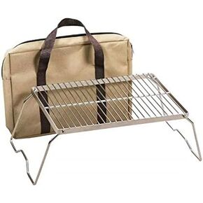 304 شواية من الفولاذ المقاوم للصدأ - شواية نار المخيم قابلة للطي - شبكة شواء نار المخيم فوق حفرة النار - مع حقيبة حمل - شواية حفرة النار لرحلات المشي لمسافات طويلة in Kuwait