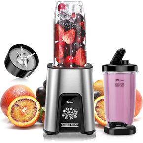 VEWIOR 850W Smoothie Bullet Blender for Shakes and Smoothies, 12 Pieces Personal Blenders for Kitchen with 6 Fins Blender Blade, Smoothie Blender with 2 * 22 oz To-Go Cups BPA Free