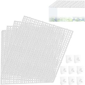 4 PCS Aquarium lid Hood, Fish Tank Top Cover, Plastic Grid Panel Fish Tank Lid Aquarium Cover lid to Prevent Fish from Jumping Out of The Tank and Reptile Pet from Escaping