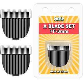 7F Pet Grooming Clipper Replacement Blade Compatible for Most Dog Hair Clipper & one-isall Dog Grooming Clippers, Made of Ceramic Blade & Stainless Steel Blade Size 7F Cut Length 3mm (2 Packs)