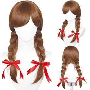 Sally Wig Long Straight Wine Red Middle Part 23.6 Inch Sally Wigs for Women, Dark Red Heat Resistant Synthetic Hair with Hairnet for Halloween Costume Cosplay