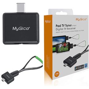 USB Type-C TV Tuner Card, Watching Record Digital Live TV Anywhere, Freeview HD TV Receiver, Recast Wireless HDTV Stick Tuner Adapter, USB TV Antenna for Android Phone Tablet, No Internet Need