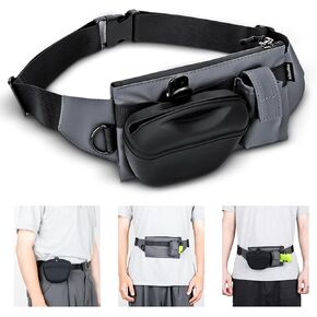 2 In 1 Dog Treat Pouch for Training, Upgrade Treat Pouch for leash with Removable Clip on Silicone Treat Bag & Built-in Poop Bag Dispenser,Waist Belt Fanny Pack for Pet Puppy Training Walking Hiking