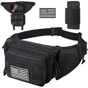 Tactical Fanny Pack for Men, 1000D Nylon Heavy Duty Concealed Carry Waist Bag with Universal Pistol Holster
