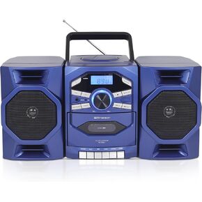 Emerson Portable CD Player Boombox with Cassette Player, Tape Recorder, AM/FM Radio, MP3 AUX Input, Detachable Speakers, AC/DC & Battery Operated – Stereo System for Home, Travel, Indoor & Outdoor Use