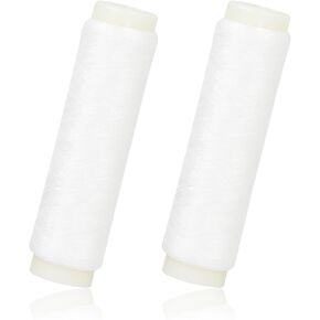 2 Pcs Fishing Thread Elastic Bait Thread for Fishing Nylon Fishing String Invisible Fishing Line 0.1mm 656 Ft per Spool Elastic Bait Thread Clear Stretchy String for Salmon Sturgeon Catfish