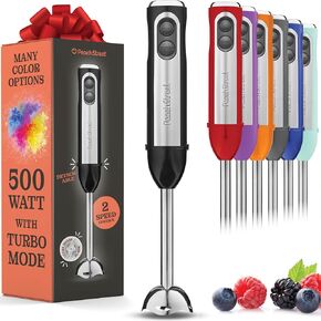 Multi-Use Immersion Blender, Hand Blender with Powerful Copper Motor 800W, High Speed, Turbo Mode, 3 in 1 Handheld Blender Stick Stainless Steel Blades, Whisk, Beaker with Measuring Marks, and Chopper