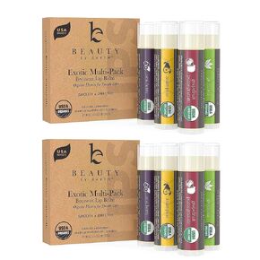USDA Organic Lip Balm - USA Made with Natural Ingredients, 4 Pack Unflavored Chapstick for Dry Lips, Christmas Stocking Stuffers for Women & Men, Beauty Gifts for Wife, Chapstick Stocking Stuffers
