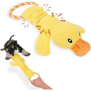 Squeaky Dog Toys, Pull Interactive Plush Chew Cute Toy with Crinkle Paper for Puppies Small Medium Large Dogs,Great for Tug of War and Teeth Cleaning