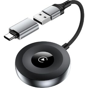 CarPlay Wireless Adapter for iPhone 16 Pro Max 15 Plus 2024, Bluetooth CarPlay Adapter for Apple iPad, Plug & Play USB/USB C Wired to Wireless CarPlay Adaptor Dongle Convert for Car with OEM Carplay