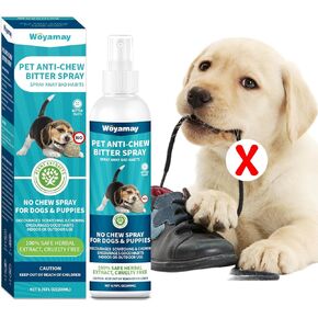 No Chew Spray for Dogs 200ML, Bitter Apple Spray for Dogs Stop Chewing Licking of Furniture, Shoes, Bandages, Dog Training & Behavior Aids Spray, Indoor & Outdoor Use, No Alcohol & Trace