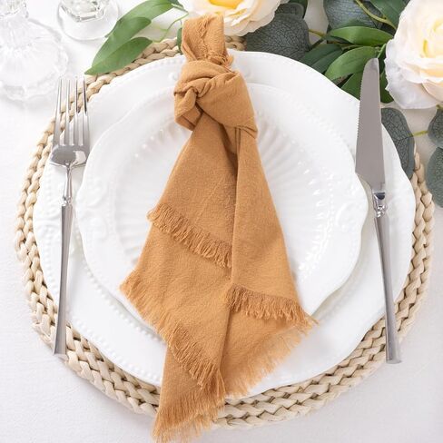 12 Pack Mixed Easter Color Cotton Linen Napkins with Fringe Spring Cloth Napkins Set of 12 Boho Handmade Dinner Napkins Bulk for Wedding Bridal Baby Boy Shower Party Decorations, 17 x 17 in Saudi Arabia