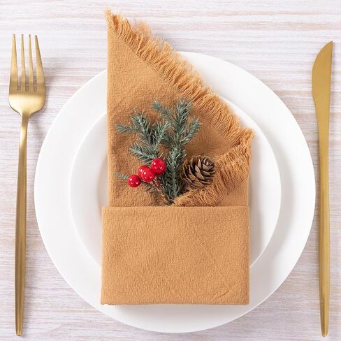 12 Pack Mixed Easter Color Cotton Linen Napkins with Fringe Spring Cloth Napkins Set of 12 Boho Handmade Dinner Napkins Bulk for Wedding Bridal Baby Boy Shower Party Decorations, 17 x 17 in Saudi Arabia