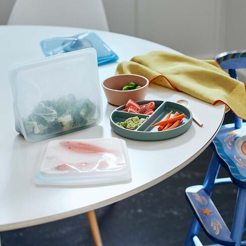 Stasher Premium Silicone Reusable Food Storage Bags, 6-Pack, Tie Dye Multi | Multi-Use Food Storage Bags, Lunch Bag, Travel Containers | BPA Free, Leak-free, Dishwasher-Safe, Eco-friendly in Saudi Arabia