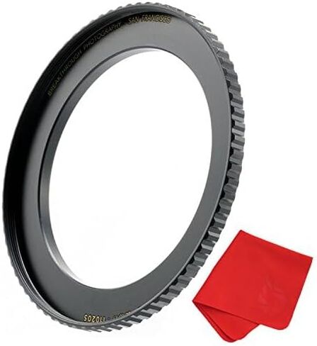 Breakthrough Photography 58mm to 82mm Step-Up Lens Adapter Ring for Filters, Made of CNC Machined Brass with Matte Black Electroplated Finish in Saudi Arabia