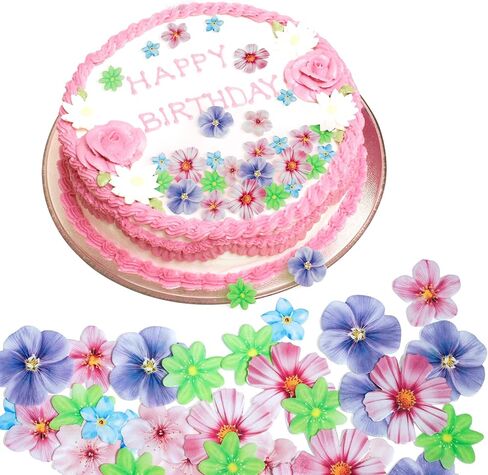 40 قطعة من زينة الكيك الصالحة للأكل، وديكورات الكيك على شكل زهور صالحة للأكل، وأغطية كب كيك الزهور، وأدوات تزيين الكيك، وأغطية الكب كيك لأعياد الميلاد، والزفاف، وحفلات استقبال المولود الجديد in Kuwait