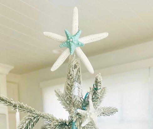 Starfish Tree Topper with Aqua and Pearl Center in Saudi Arabia
