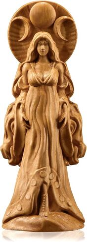 Moon Goddess Selene Statue, Goddess of the Night, Pagan Statue, Wicca Statue, Wicca Altar, Moon Statue, Lunar Witch, Tabletop Ornament (Wood) in Saudi Arabia