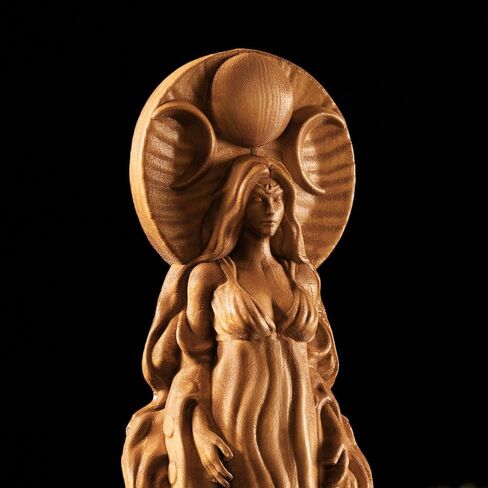 Moon Goddess Selene Statue, Goddess of the Night, Pagan Statue, Wicca Statue, Wicca Altar, Moon Statue, Lunar Witch, Tabletop Ornament (Wood) in Saudi Arabia