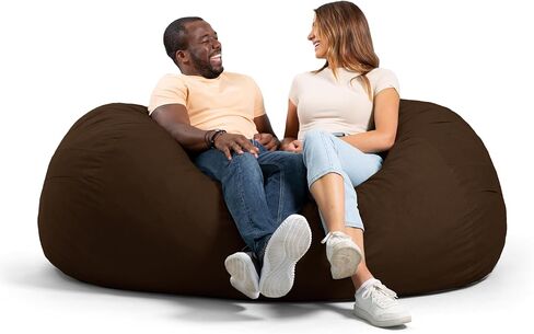كرسي Big Joe Fuf Media Lounger المملوء بالرغوة مع غطاء قابل للإزالة، كاكاو لينوكس، بوليستر منسوج متين، 6 أقدام عملاقة in Saudi Arabia