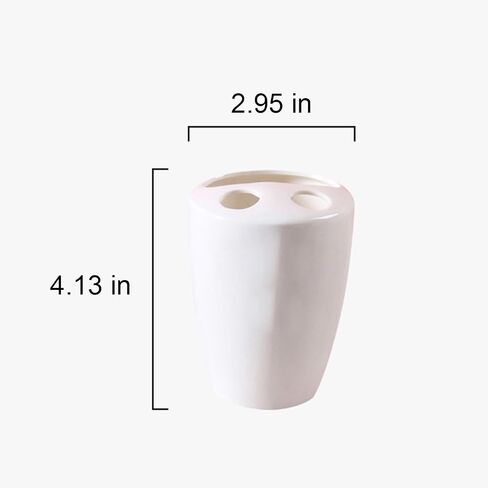 Airmoon Mini Ceramics Handmade Couple Toothbrush Holder Stand for Bathroom Vanity Countertops, Goog Morning, Versatile (Good Morning)… in Saudi Arabia