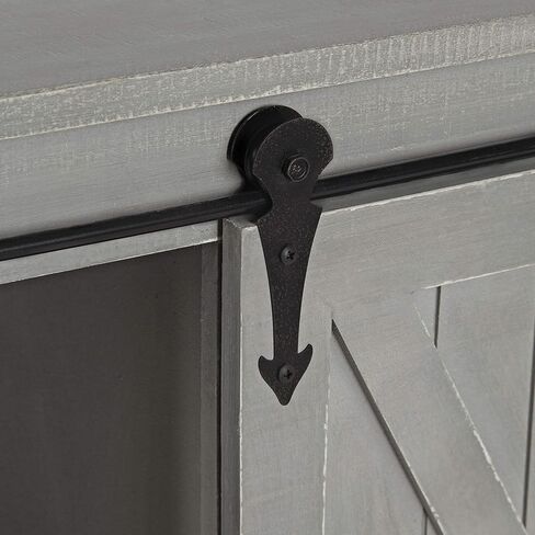 Kate and Laurel Cates Decorative Farmhouse Cabinet Wall Organizer with Sliding Barn Door and 3 Knobs, 18 x 8 x 20, Gray, Shabby-Chic Farmhouse-Inspired Mail and Key Holder for Wall in Saudi Arabia