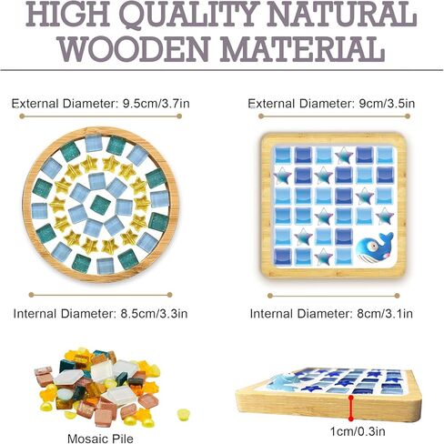 4 قطع من قواعد الأكواب التي يمكنك صنعها بنفسك مع بلاط فسيفساء زجاجي، طقم فسيفساء متعدد الألوان مع قاعدة من الخيزران، أعمال يدوية للفسيفساء للبالغين، حزمة مواد الحرف اليدوية، لوازم فسيفساء للأكواب هدية تزيين المنزل المصنوعة يدويًا in Kuwait