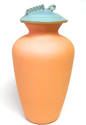 Large Olla Garden Watering Pot - 1.25 Gallon Terracotta Pot with Slate Blue Lid - Buried Porous Pots for Garden Irrigation - Low Tech-Highly Efficient Self Watering System for Garden in Saudi Arabia