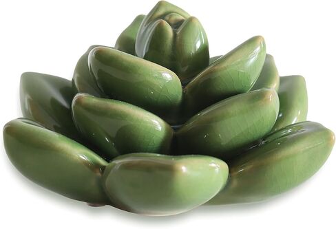 Ceramic Succulent Flowers Table Top with Stable Base, 3D Handmade Tablescape Decorative (Green) in Saudi Arabia