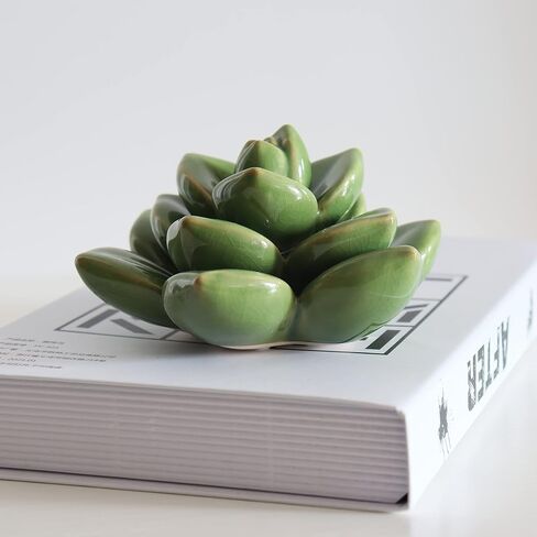 Ceramic Succulent Flowers Table Top with Stable Base, 3D Handmade Tablescape Decorative (Green) in Saudi Arabia