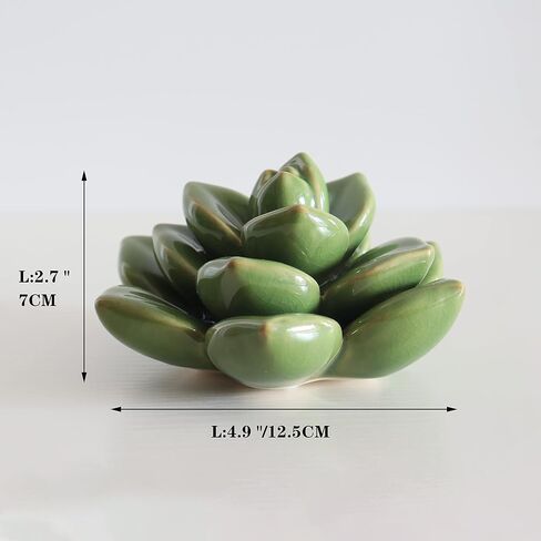 Ceramic Succulent Flowers Table Top with Stable Base, 3D Handmade Tablescape Decorative (Green) in Saudi Arabia