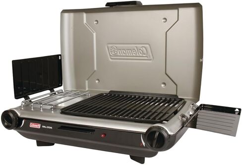Coleman Tabletop 2-in-1 Grill & Stove with 2 Adjustable Burners, Propane Grill/Stove with Push-Button Starter, Wind Guards, Grease Tray, & 20,000 BTUs of Power for Camping, Tailgating, & More in Saudi Arabia