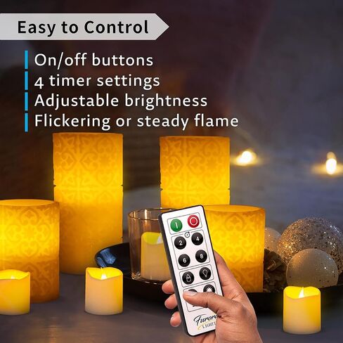 FURORA LIGHTING Pink Real Wax Flameless Candles with Remote and Timer, 4 Pillars and 4 Votives Pack of 8, LED Flickering Candles for Home Décor, Battery Included in Saudi Arabia