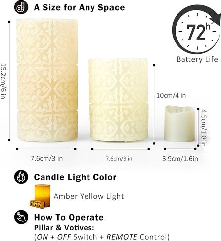 FURORA LIGHTING Pink Real Wax Flameless Candles with Remote and Timer, 4 Pillars and 4 Votives Pack of 8, LED Flickering Candles for Home Décor, Battery Included in Saudi Arabia
