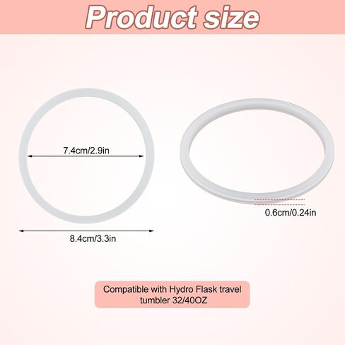 3pcs Water Bottle Gasket, Hydroflask Water Bottle Seal Ring Replacement Gasket Replacement Parts for Hydro Flask Travel Tumble 32/40OZ Accessories (White) in Saudi Arabia