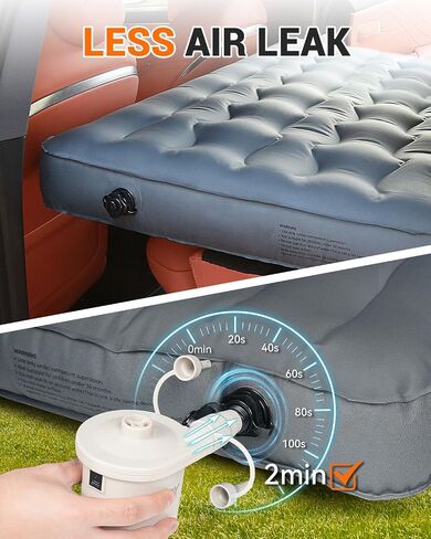 SUV Air Mattress for Car Camping, Extra Thick 300D Oxford Fabric SUV Mattress, Cordless Car Air Pump - Quick Setup, Air Mattress for SUV, Car Camping Mattress for Large SUVs, Car Bed Camping in Saudi Arabia
