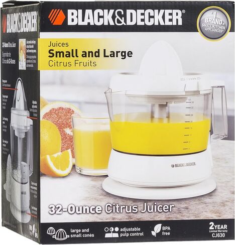 BLACK+DECKER CJ630 32-Ounce Electric Citrus Juicer, White in Saudi Arabia