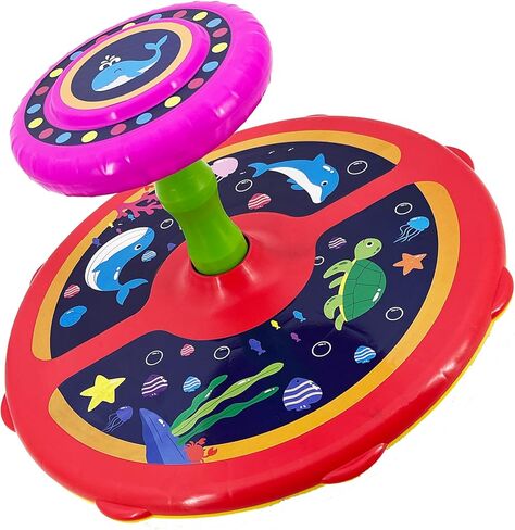 Ocean Twister 360° Sit Twist Spin Classic Spinning Kids Toy Activity Toy for Toddlers Ages Over 18 Months 2 3 4 5 Birthday for Boy Girl Indoor or Outdoor Larger Chassis More Stable and Safer (Blue) in Kuwait