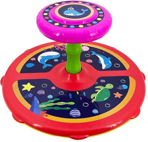 Ocean Twister 360° Sit Twist Spin Classic Spinning Kids Toy Activity Toy for Toddlers Ages Over 18 Months 2 3 4 5 Birthday for Boy Girl Indoor or Outdoor Larger Chassis More Stable and Safer (Blue) in Kuwait