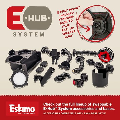 قاعدة مأوى قابلة للطي Eskimo® E-Hub (عبوة من قطعتين)، ملاجئ، أسود، وصلة قفل، نظام E-Hub، 44629 in Kuwait