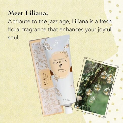 Tocca Crema de Mano Luxe, Liliana Hand Cream, 4 oz - Neroli, Watery Peach, Muguet - Moisturizing, Quick Absorbing in Saudi Arabia