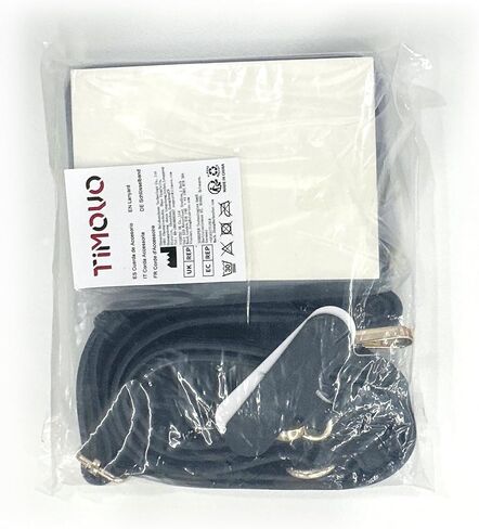 TiMOVO Clip & Go Strap Phone Lanyard، حزام الهاتف الخليوي مع حقيبة محفظة جلدية، حبل عالمي للهاتف حول الجسم قابل للتعديل حزام الرقبة متوافق مع معظم الهواتف الذكية، أسود in Saudi Arabia