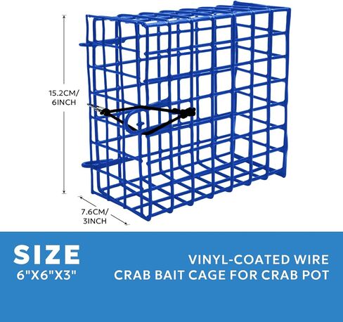 Vinyl-Coated Wire Crab Bait Cages for Crab Pot,Cage Box 6"x6"x3" in Saudi Arabia