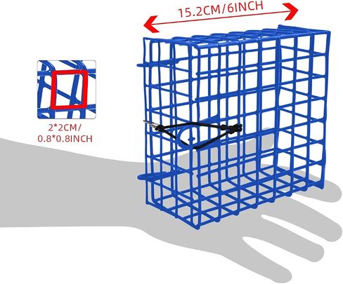 Vinyl-Coated Wire Crab Bait Cages for Crab Pot,Cage Box 6"x6"x3" in Saudi Arabia