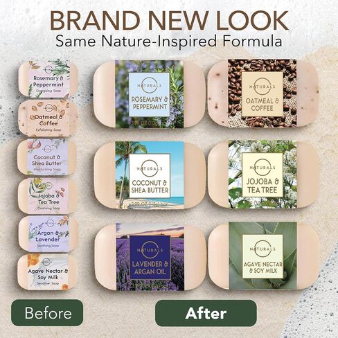 قالب صابون طبيعي 100% من O Naturals - مجموعة هدايا صابون متنوعة من 6 قطع - مكونات عضوية وزيوت عطرية - هدايا سبا للنساء والرجال، قالب صابون غسول الجسم وصابون الوجه لحب الشباب - ألواح صابون مطحونة ثلاثية in Saudi Arabia