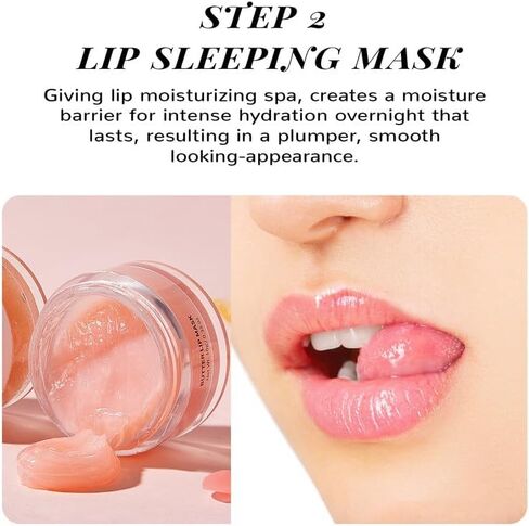 ANAI RUI Lip Therapy Set, Lip Scrub & Lip Mask, Overnight Hydrating Lip Moisturizer with Lip Exfoliator Scrub and Lip Sleeping Mask for Lip Plumping, Lip Gift Kit for Dry, Chapped, Dark Lips, Grape in Kuwait