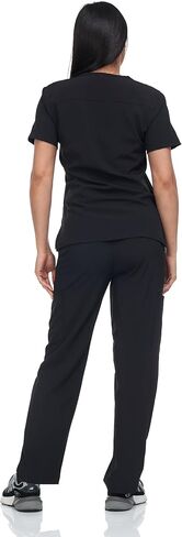 Scrub Set Top and Pants with 4 Pockets Stretch Fabric Lightweight Nurse Uniform Set for Home Attendant in Kuwait