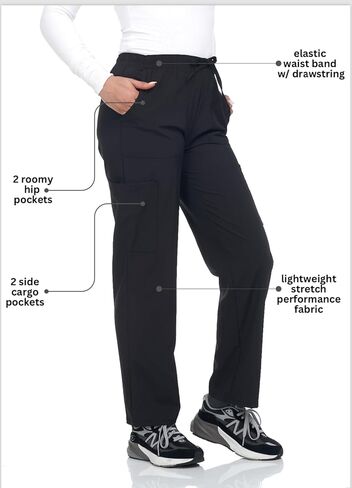 Scrub Set Top and Pants with 4 Pockets Stretch Fabric Lightweight Nurse Uniform Set for Home Attendant in Kuwait