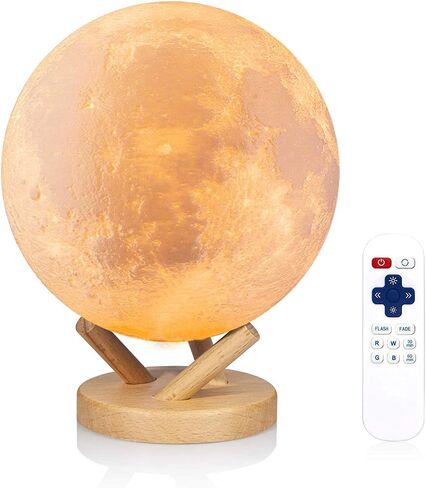 Moon Lamp, 16 Colors 3D Printed Moon Lights Kids Night Light with Stand, Time Setting, Remote & Touch Control, USB Rechargeable, Birthday Gifts for Boys Girls Friends Lover in Saudi Arabia